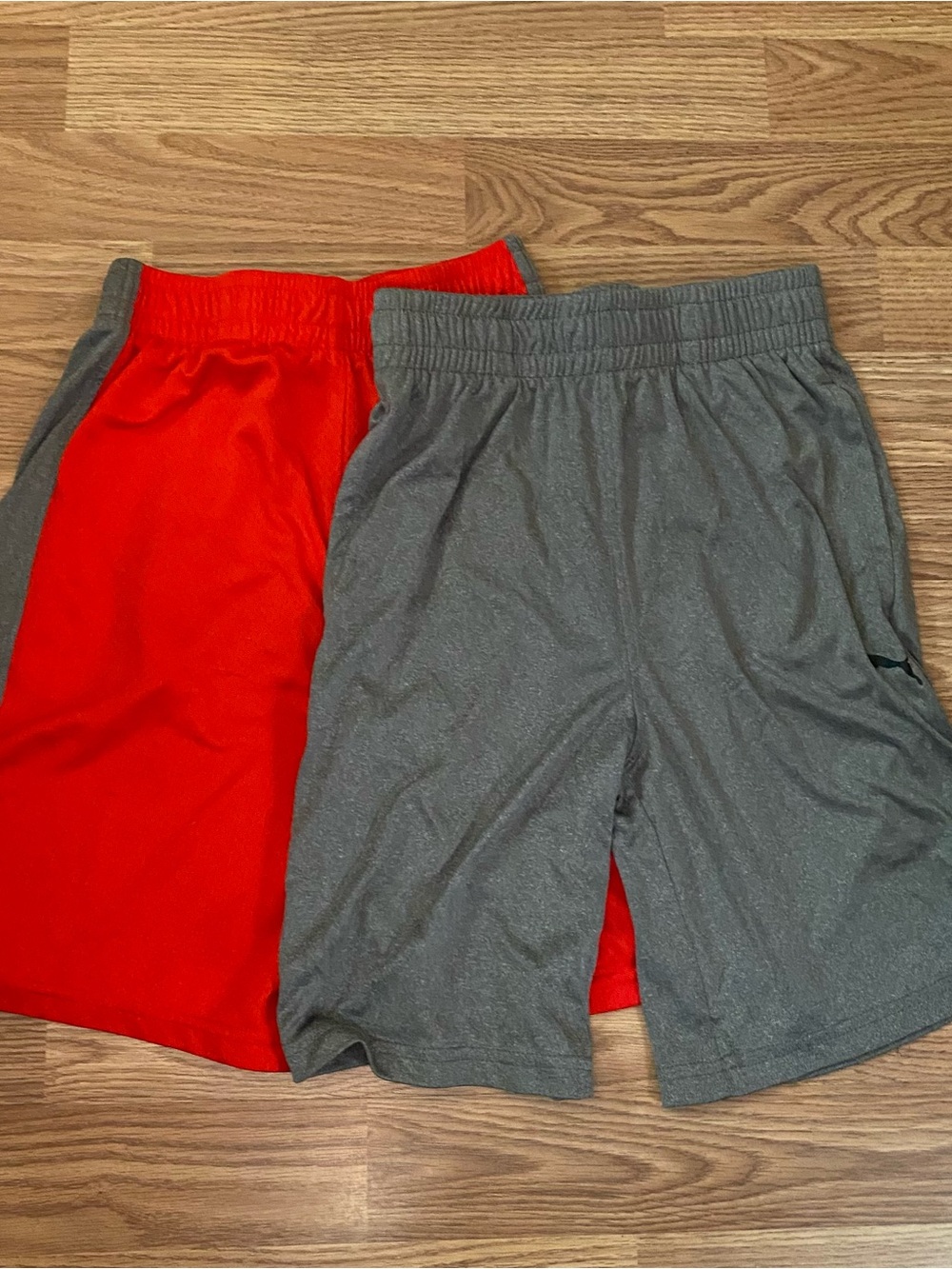 2 Boys Puma Athletic Shorts - Red and Gray: Size: 10/12